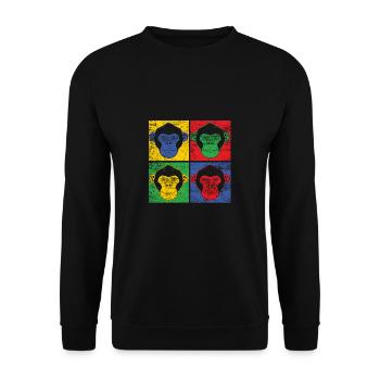 Monkey primate gorilla chimpanzee animal zoo zoo - Unisex Sweatshirt - black - Front - Alina (178cm) & Michal (187cm)