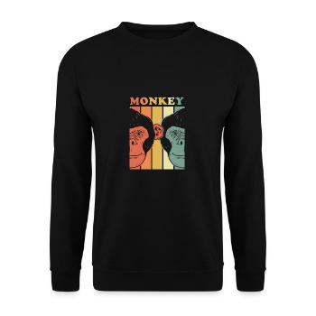 Rétro singe primate gorille cadeau animal vintage - Sweat-shirt Unisexe - noir - Devant - Alina (178cm) & Michal (187cm)