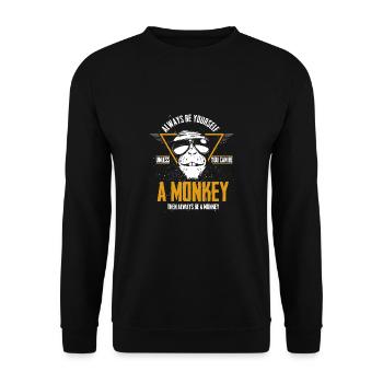 Be a monkey primate gorilla animal gift vintage - Unisex Sweatshirt - black - Front - Alina (178cm) & Michal (187cm)