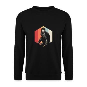 Monkey Primate Gorilla Chimpanzee Animal Zoo Animal Park - Unisex Sweatshirt - black - Front - Alina (178cm) & Michal (187cm)