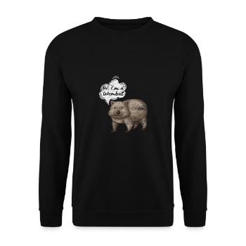 Wombat Animal Australia Lifestyle Gift - Unisex Sweatshirt - black - Front - Alina (178cm) & Michal (187cm)