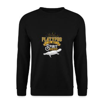 Schnabeltiere sind mein spirituelles Tier Geschenk - Unisex Pullover - Schwarz - Vorne - Alina (178cm) & Michal (187cm)