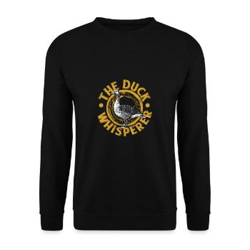 Goose Whisper animal gift village farm - Unisex Sweatshirt - black - Front - Alina (178cm) & Michal (187cm)