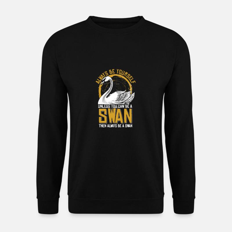 Schwan Vogel Schwäne Tier Natur See Geschenk - Unisex Pullover - Schwarz