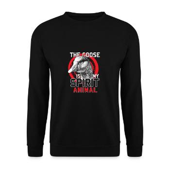 Gans spirituell Tier Geschenk Dorf Bauernhof - Unisex Pullover - Schwarz - Vorne - Alina (178cm) & Michal (187cm)