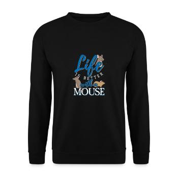 Souris animal de compagnie rat animal nature cadeau rongeur - Sweat-shirt Unisexe - noir - Devant - Alina (178cm) & Michal (187cm)