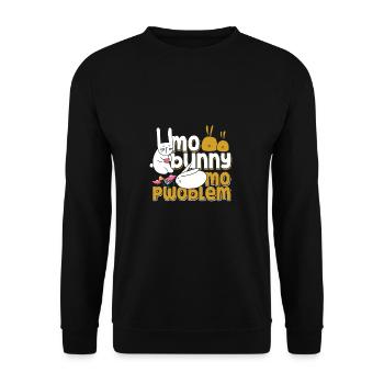 Kein Hase Kein Problem Kaninchen Tier Geschenk - Unisex Pullover - Schwarz - Vorne - Alina (178cm) & Michal (187cm)