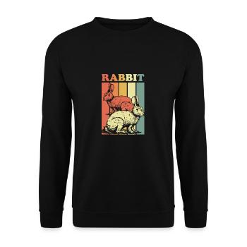 Bunny ear pop art gift easter animal bounce fun - Unisex Sweatshirt - black - Front - Alina (178cm) & Michal (187cm)