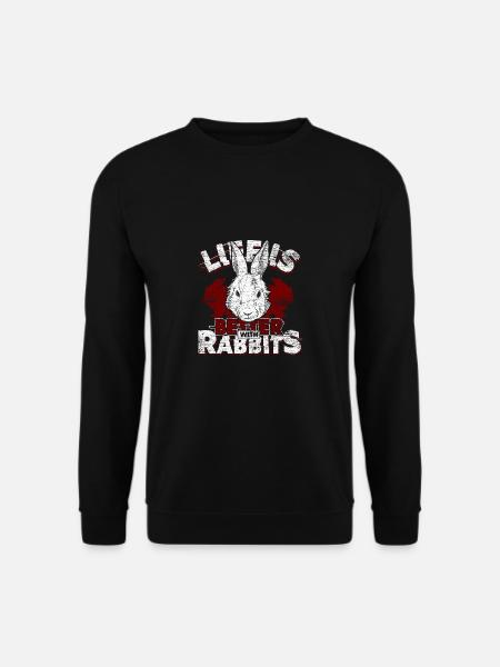 Hasen Leben besser mit Osterhase Bauernhof Tier - Unisex Pullover - Schwarz