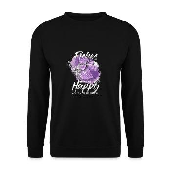 Poisson pêche pêcheur animal mer océan cadeau - Sweat-shirt Unisexe - noir - Devant - Alina (178cm) & Michal (187cm)