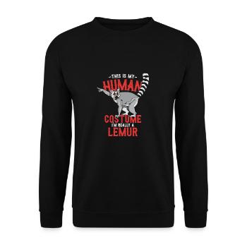 Lemur monkey semi-monkey animal gift animal protection. - Unisex Sweatshirt - black - Front - Alina (178cm) & Michal (187cm)