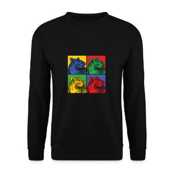 Rat Rat Rongeur Animal Cadeau Ravageur Pop Art - Sweat-shirt Unisexe - noir - Devant - Alina (178cm) & Michal (187cm)
