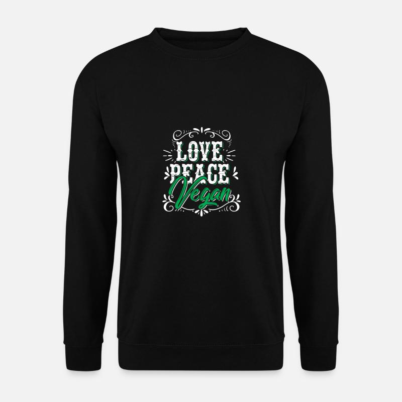 Liebe Frieden Vegan Peace Geschenk Hippie - Unisex Pullover - Schwarz