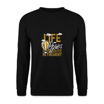 Ruhestand Rentner Rente Pension Opa Oma Geschenk - Unisex Pullover - Schwarz - Vorne - Alina (178cm) & Michal (187cm)