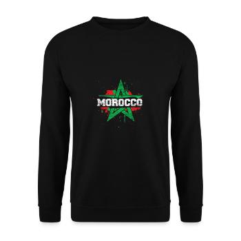 Maroc Pays Drapeau Coupe du Monde Afrique - Sweat-shirt Unisexe - noir - Devant - Alina (178cm) & Michal (187cm)