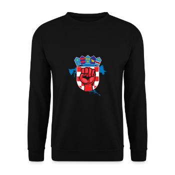 Croatia - Unisex Sweatshirt - black - Front - Alina (178cm) & Michal (187cm)