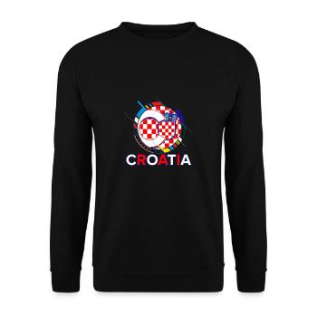 Croatia - Unisex Sweatshirt - black - Front - Alina (178cm) & Michal (187cm)