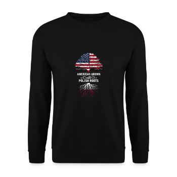 Amérique Pologne vintage cadeau - Sweat-shirt Unisexe - noir - Devant - Alina (178cm) & Michal (187cm)