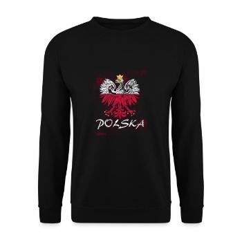 Pologne Pologne Pologne drapeau polonais pays cadeau - Sweat-shirt Unisexe - noir - Devant - Alina (178cm) & Michal (187cm)