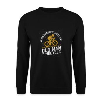 Never underestimate an old man with a bike - Unisex Sweatshirt - black - Front - Alina (178cm) & Michal (187cm)