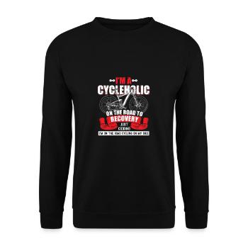 Fahrrad fahren Geschenk Räder Radsport radeln. - Unisex Pullover - Schwarz - Vorne - Alina (178cm) & Michal (187cm)