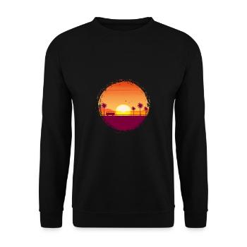 Summer sky sunset palm island - Unisex Sweatshirt - black - Front - Alina (178cm) & Michal (187cm)