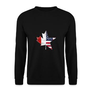 Canada USA Drapeau Maple Leaf Gift Nation Pays - Sweat-shirt Unisexe - noir - Devant - Alina (178cm) & Michal (187cm)