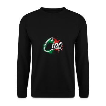 Italie Drapeau Ciao Rome Cadeau Nation Pizza - Sweat-shirt Unisexe - noir - Devant - Alina (178cm) & Michal (187cm)