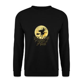 Sorcière Halloween sorcière balai femme épouse cadeau - Sweat-shirt Unisexe - noir - Devant - Alina (178cm) & Michal (187cm)