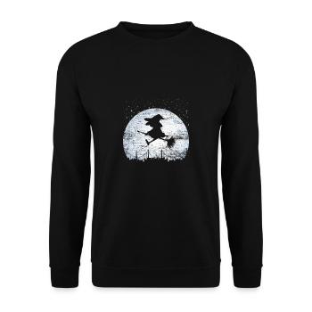 Balai de sorcière cadeau magique de balai de sorcière - Sweat-shirt Unisexe - noir - Devant - Alina (178cm) & Michal (187cm)