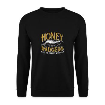 Honigdachs Dachs Geist Tier Geschenk vintage Natur - Unisex Pullover - Schwarz - Vorne - Alina (178cm) & Michal (187cm)