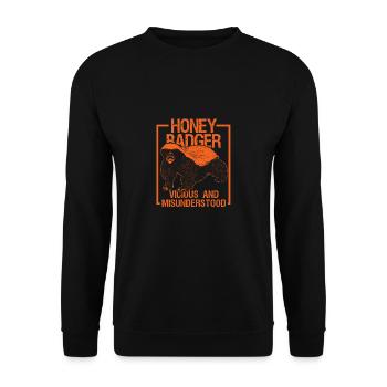 Honey badger gift vintage animal nature - Unisex Sweatshirt - black - Front - Alina (178cm) & Michal (187cm)