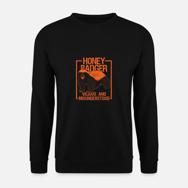 Honig Dachs Geschenk vintage Tier Natur - Unisex Pullover - Schwarz