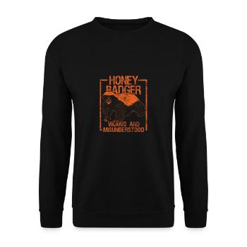 Honey Badger Forest Animal Asia Africa Gift - Unisex Sweatshirt - black - Front - Alina (178cm) & Michal (187cm)