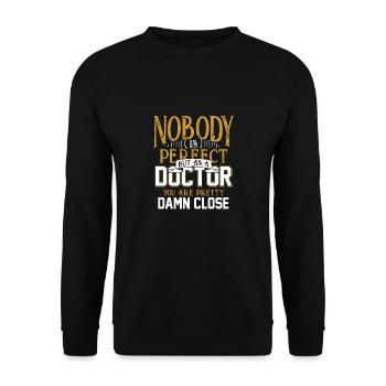 Arzt Mediziner Medizin Geschenk Doktor Studium - Unisex Pullover - Schwarz - Vorne - Alina (178cm) & Michal (187cm)