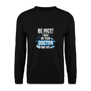 Médecin étudiant médecin cadeau médecin - Sweat-shirt Unisexe - noir - Devant - Alina (178cm) & Michal (187cm)