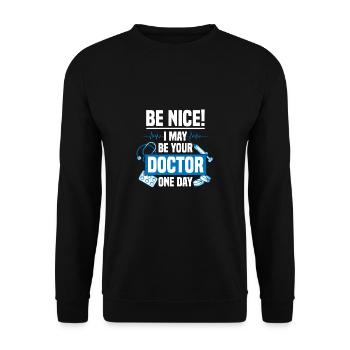 Medizin Student Arzt Doktor Geschenk Spritze - Unisex Pullover - Schwarz - Vorne - Alina (178cm) & Michal (187cm)