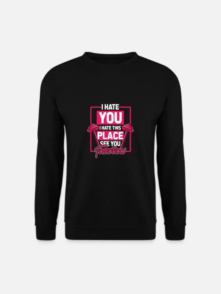 Fitness Studio Gewichte Hanteln Frau Training - Unisex Pullover - Schwarz