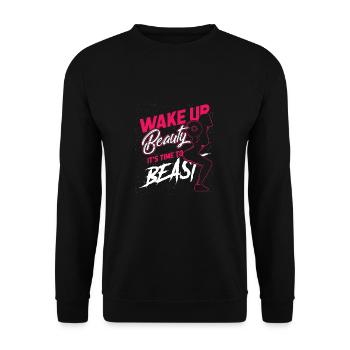 Sport Training Woman Girl Gift Squat - Unisex Sweatshirt - black - Front - Alina (178cm) & Michal (187cm)