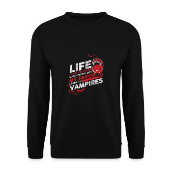 vampire - Unisex Sweatshirt - black - Front - Alina (178cm) & Michal (187cm)
