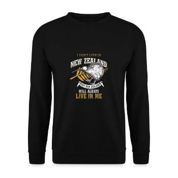 New Zealand Kiwi Work & Travel Backpack - Unisex Sweatshirt - black - Front - Alina (178cm) & Michal (187cm)