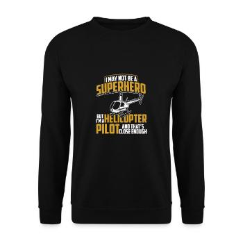 Pilote d'hélicoptère cadeau de héros d'hélicoptère - Sweat-shirt Unisexe - noir - Devant - Alina (178cm) & Michal (187cm)