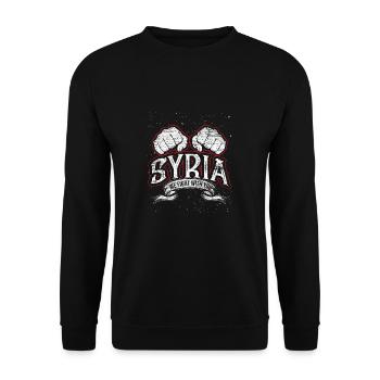 Free Syria - Unisex Sweatshirt - black - Front - Alina (178cm) & Michal (187cm)