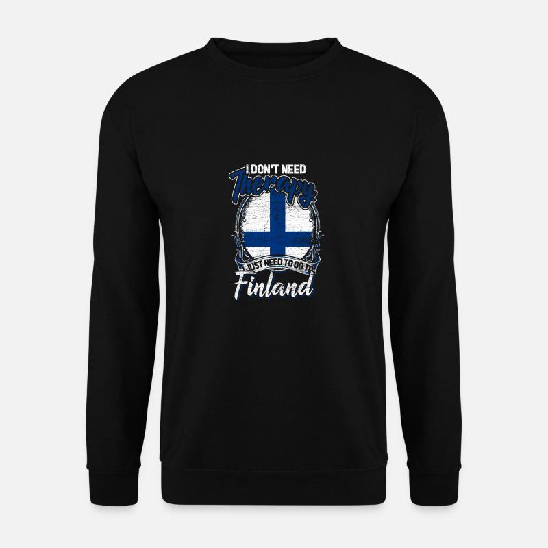 Ich brauche Finnland - keine Therapie - Unisex Pullover - Schwarz