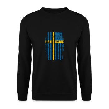 Drapeau des États-Unis - Sweat-shirt Unisexe - noir - Devant - Alina (178cm) & Michal (187cm)