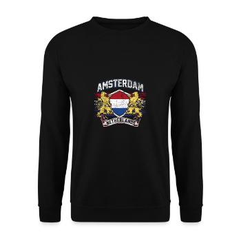 Amsterdam - Unisex Pullover - Schwarz - Vorne - Alina (178cm) & Michal (187cm)