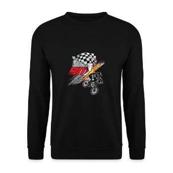 BMX Fahrrad fahren Geschenk - Unisex Pullover - Schwarz - Vorne - Alina (178cm) & Michal (187cm)