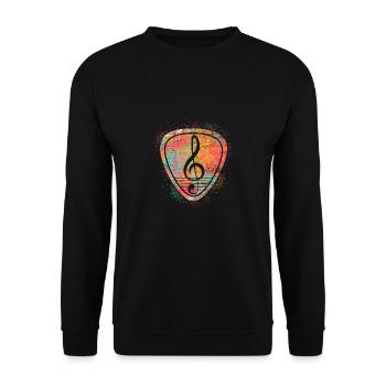 Clef treble clef guitar plectrum - Unisex Sweatshirt - black - Front - Alina (178cm) & Michal (187cm)