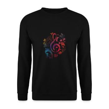 Treble clef notes music DNA instrument sound - Unisex Sweatshirt - black - Front - Alina (178cm) & Michal (187cm)