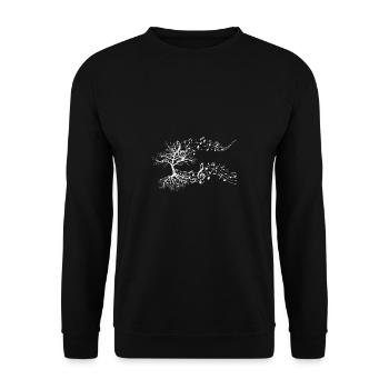 Musik Baum Notenschlüssel Musik Noten Dur Moll - Unisex Pullover - Schwarz - Vorne - Alina (178cm) & Michal (187cm)